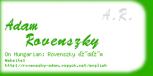 adam rovenszky business card